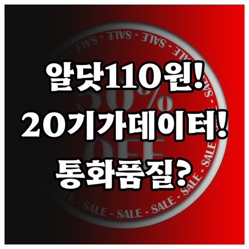알닷 20기가 110원 요금제 셀프개..