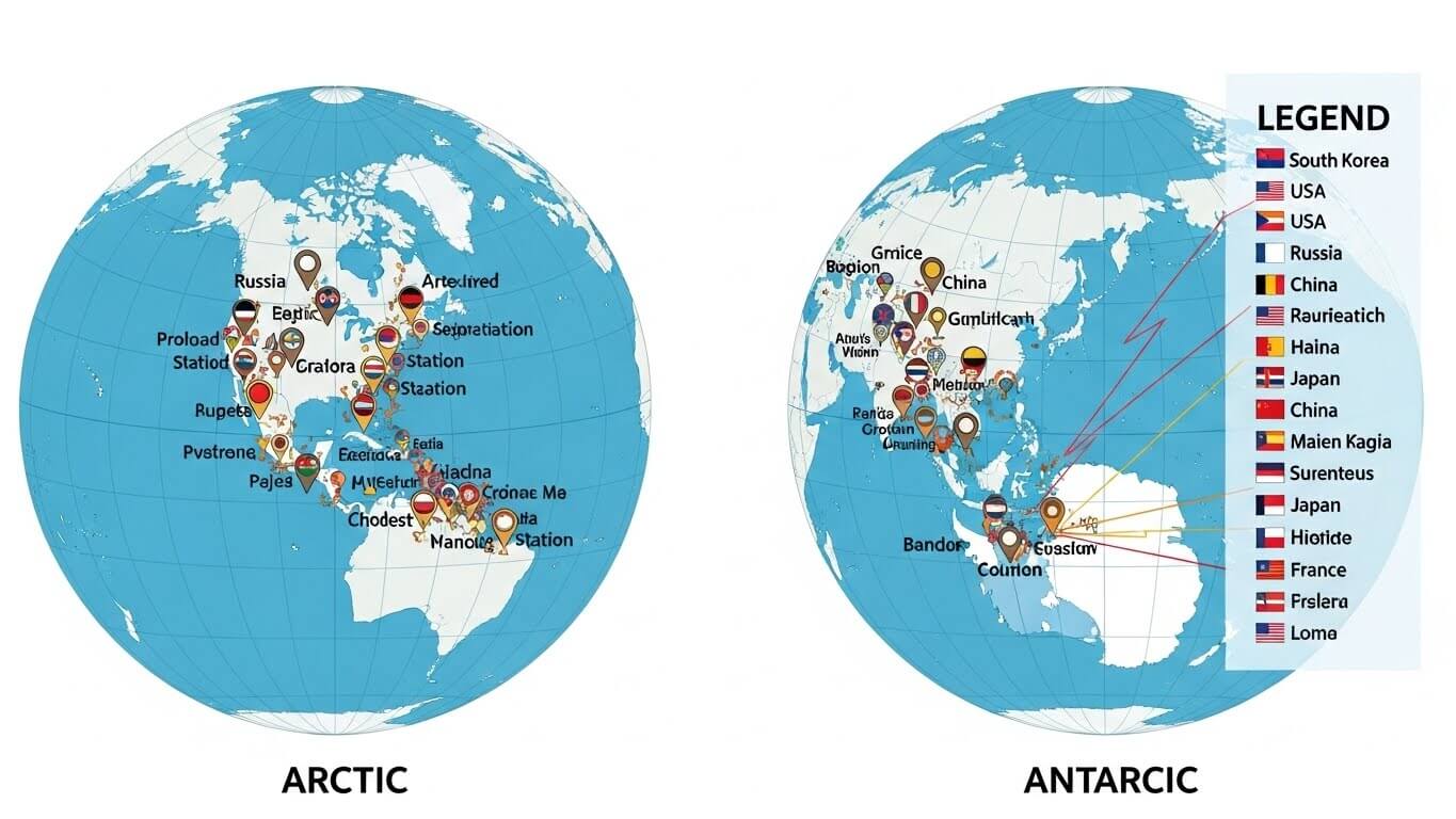 극지 연구기지 지도 정리 관련 사진