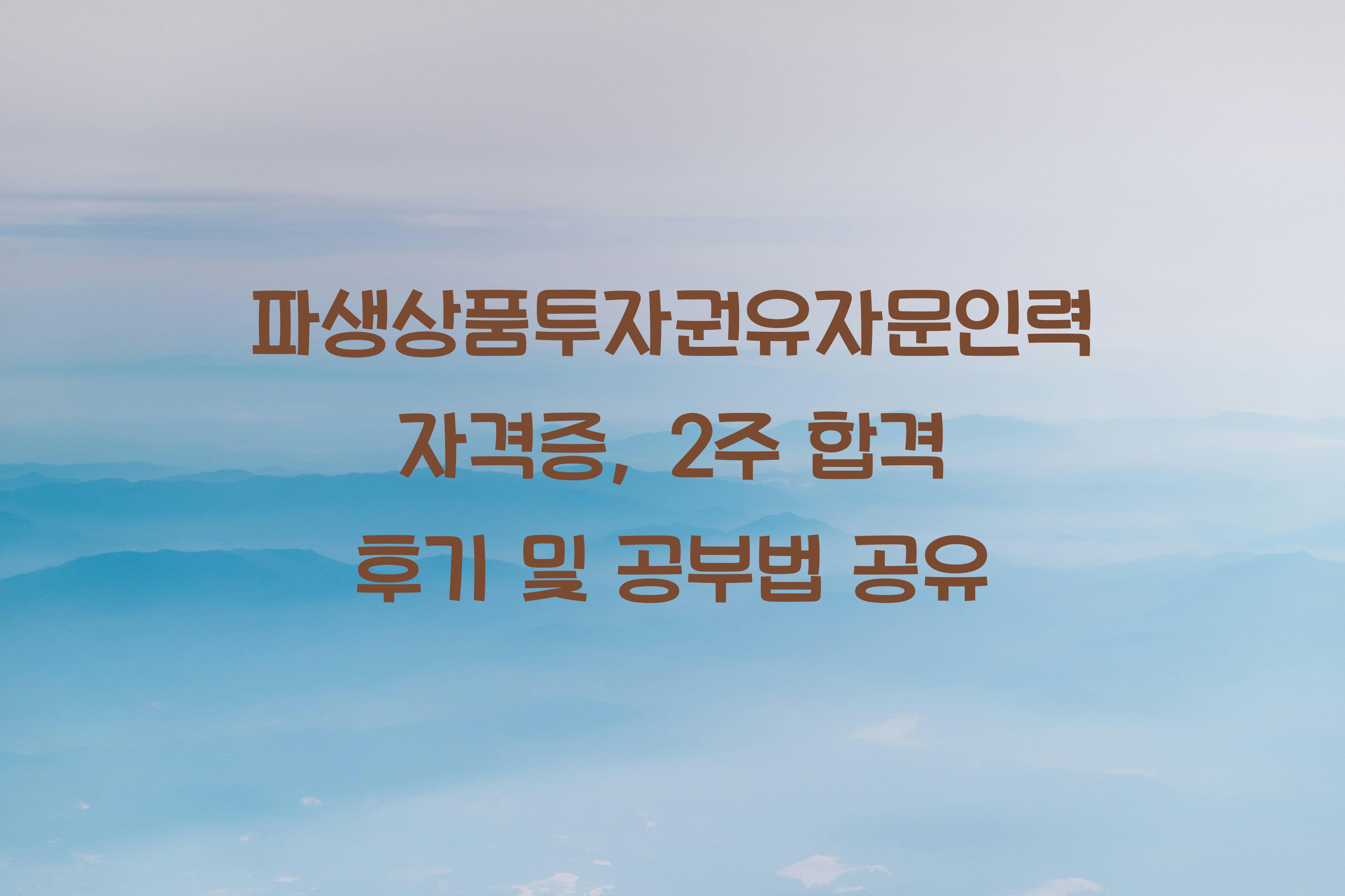 파생상품투자권유자문인력