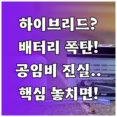 하이브리드 배터리 교체 공임비와 부품..