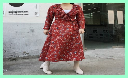 플로럴 패턴 맥시 드레스