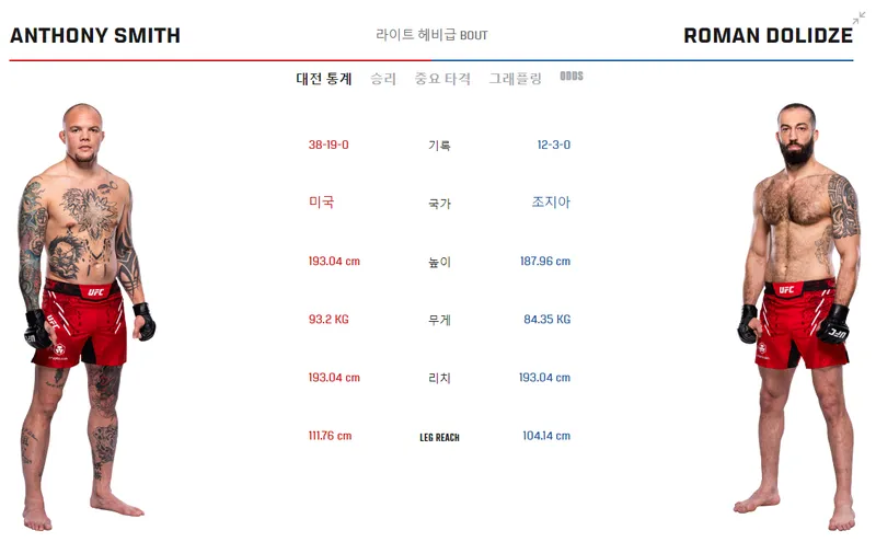 UFC 경기일정