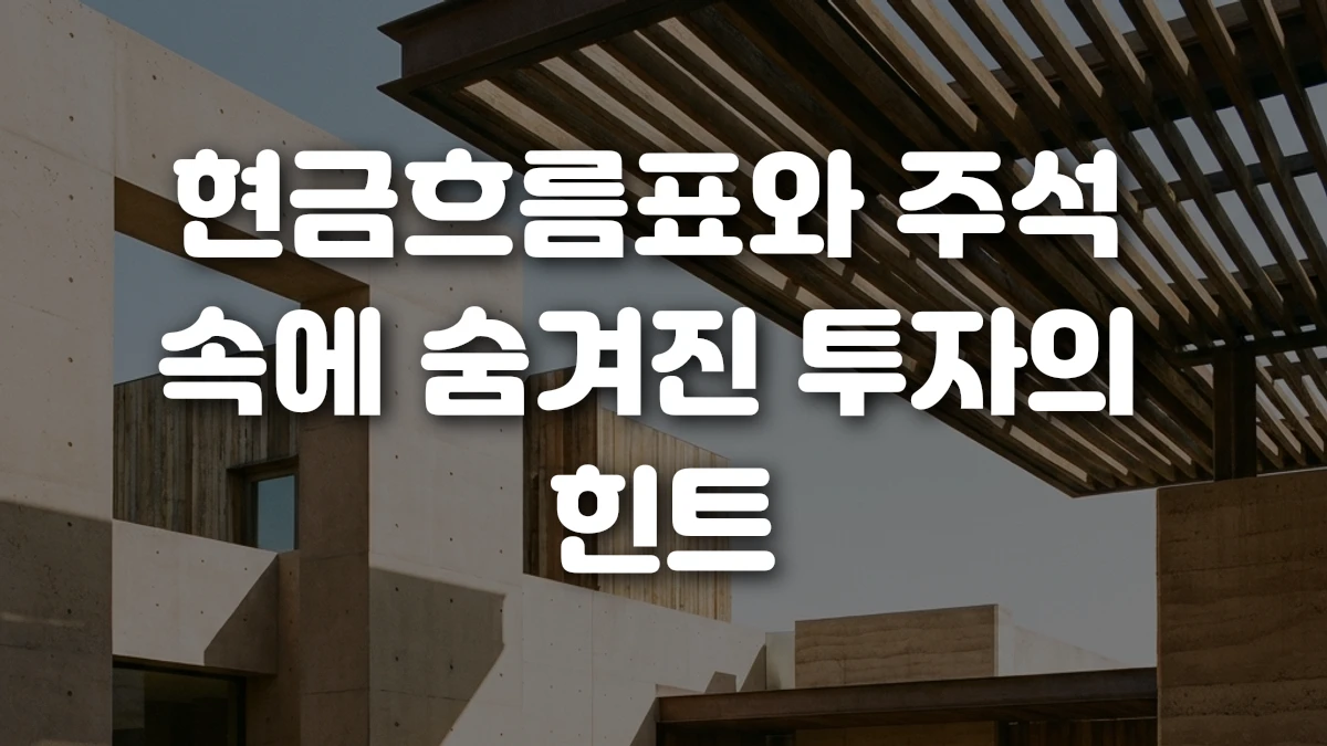 현금흐름표와 주석 속에 숨겨진 투자의 힌트