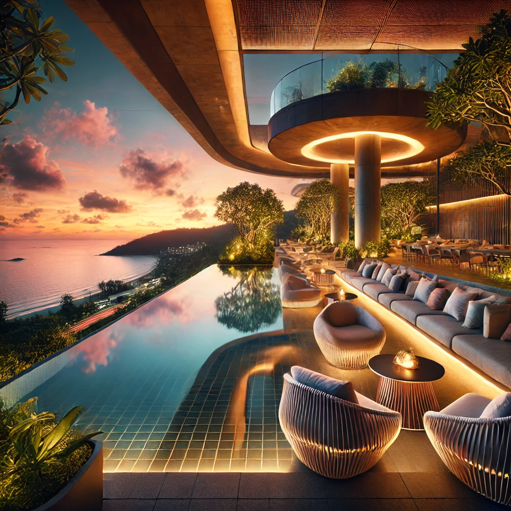 푸켓의 아름다운 오션뷰와 루프탑을 담은 고품질 이미지