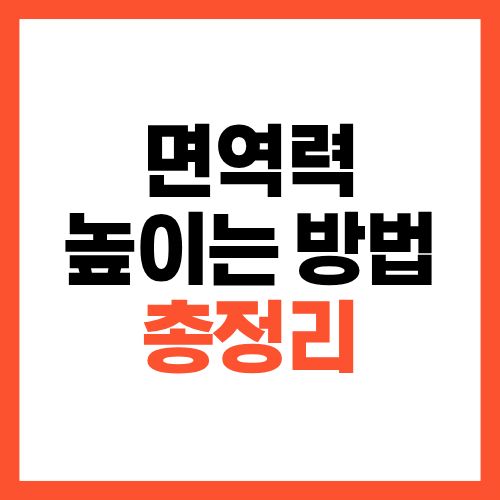 면역력 높이는 방법