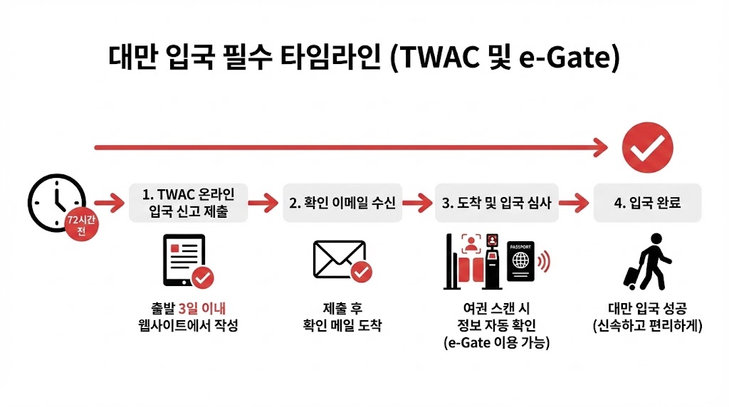 대만 입국서류 2026 최신｜TWAC부터 여권&middot;리턴티켓까지 &ldquo;한 장 체크리스트&rdquo;