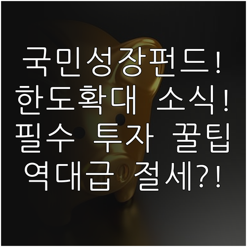 국민성장펀드 한도 확대 소식과 투자 ..