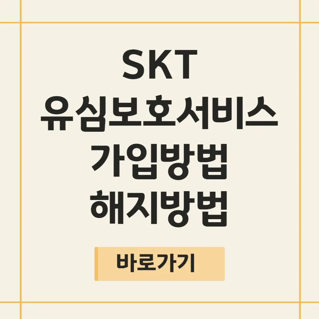 SKT 유심보호서비스 가입방법, 해지방법