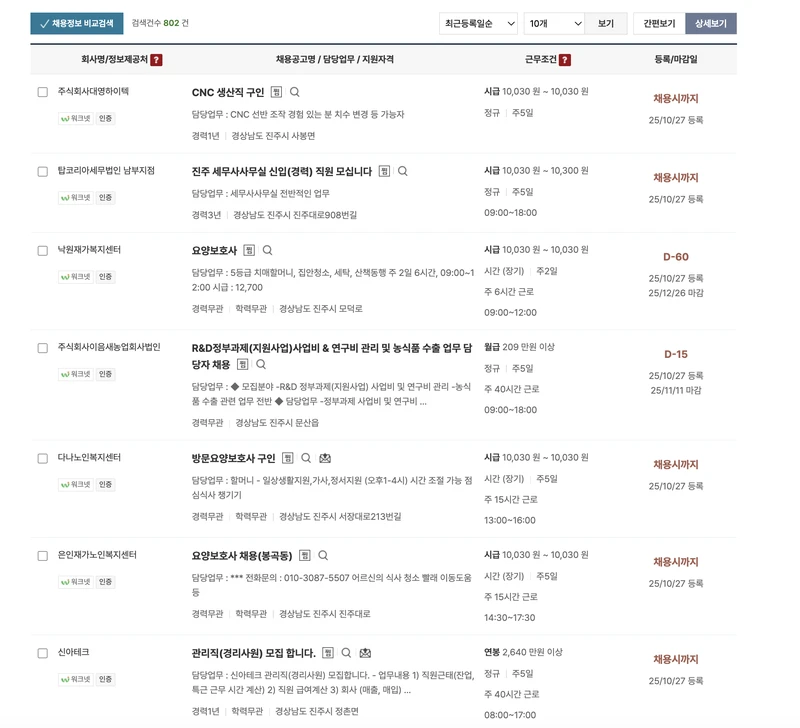 진주시-일자리센터-채용정보-2025년10월