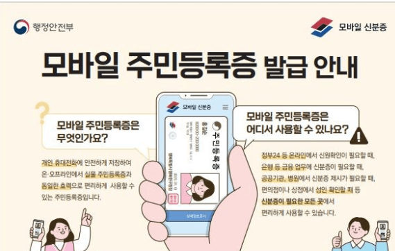2025년 전국 모바일 주민등록증 발급 확대…4월부터 삼성월렛·토스 등 민간앱에서도 사용 가능!
