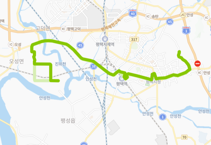 안성-평택-91번-버스-노선-지도