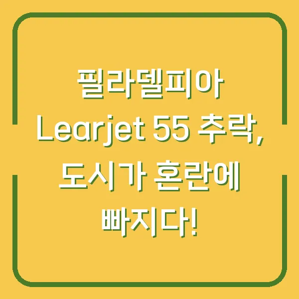 필라델피아 Learjet 55 추락, 도시가 혼란에 빠지다!