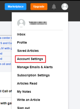 Account Settings 클릭