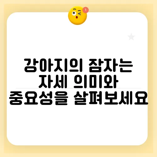 강아지의 잠자는 자세 의미와 중요성을 살펴보세요