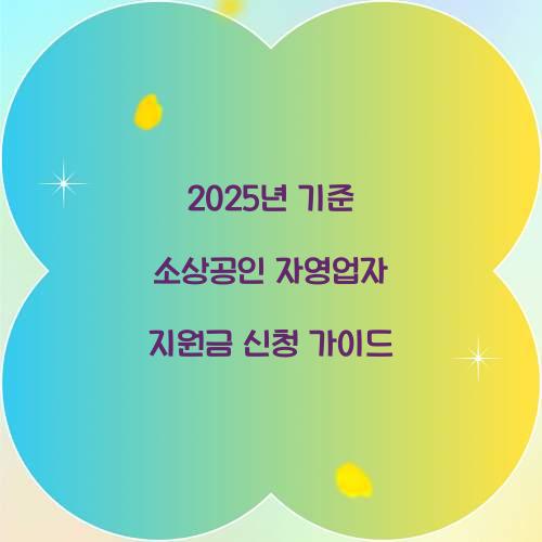 2025년 기준 소상공인 자영업자 지원금