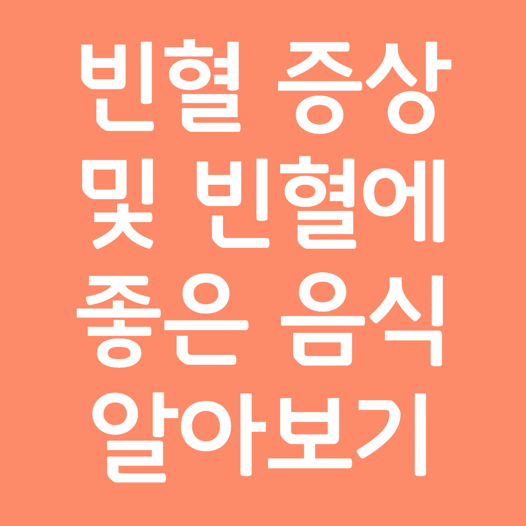 빈혈 증상 및 빈혈에 좋은 음식