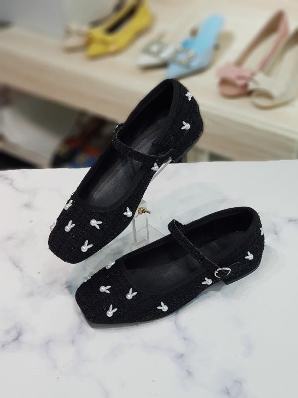 한슈 트위드 래빗 메리제인 플랫슈즈 ca HS442380