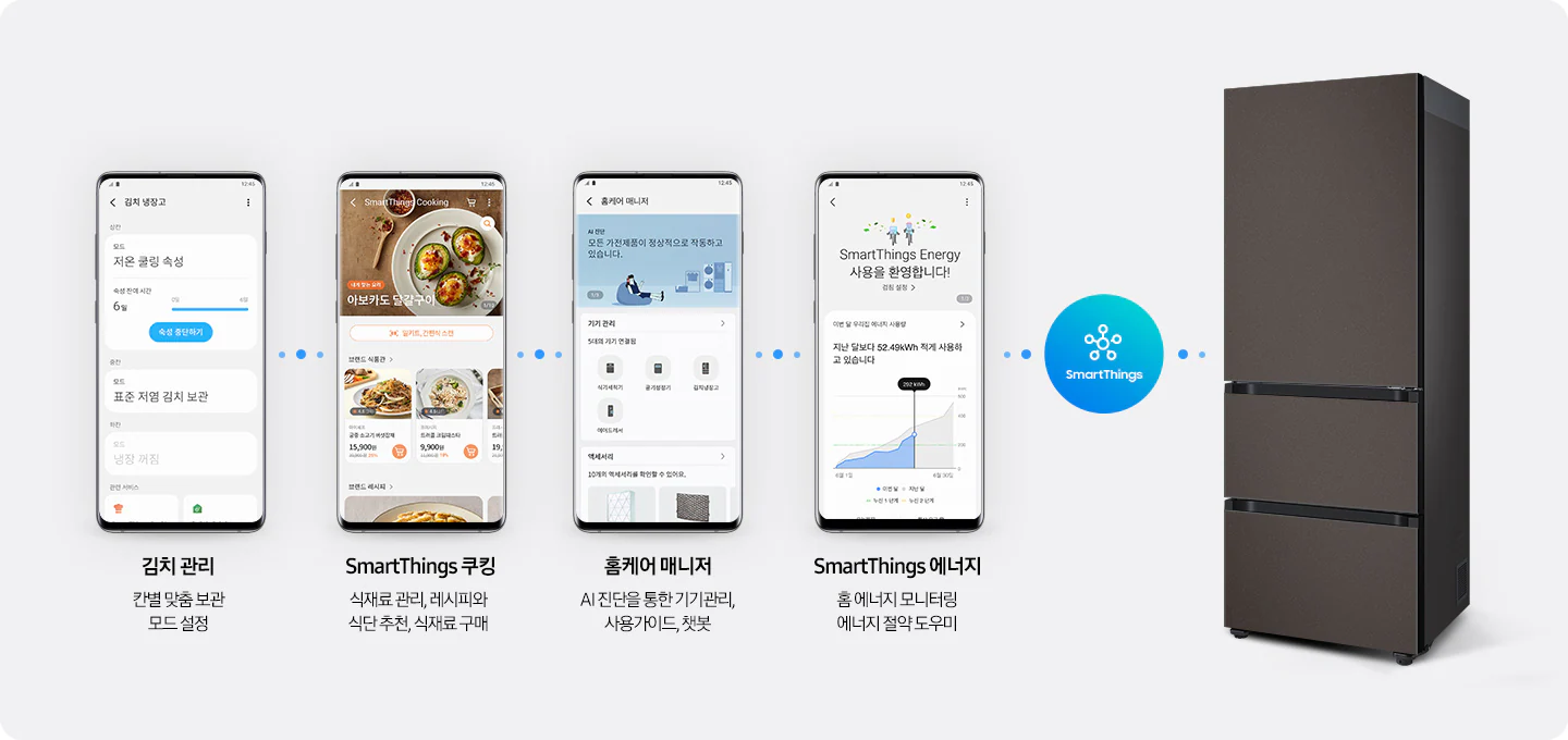 스마트폰으로 케어 가능한 비스포크 냉장고