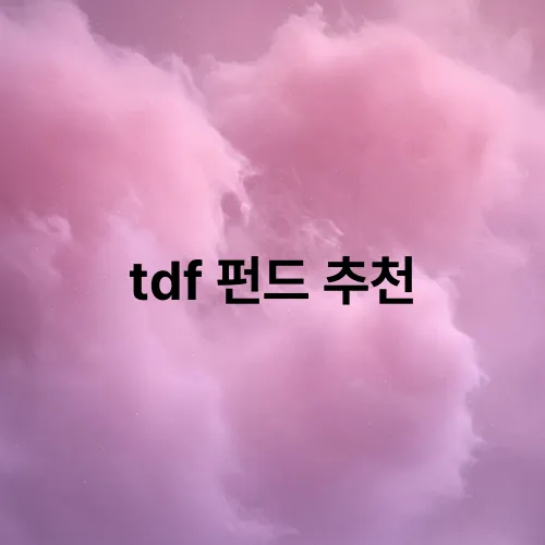 tdf 펀드 추천