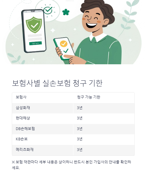 보험사별 실손보험 청구 기한