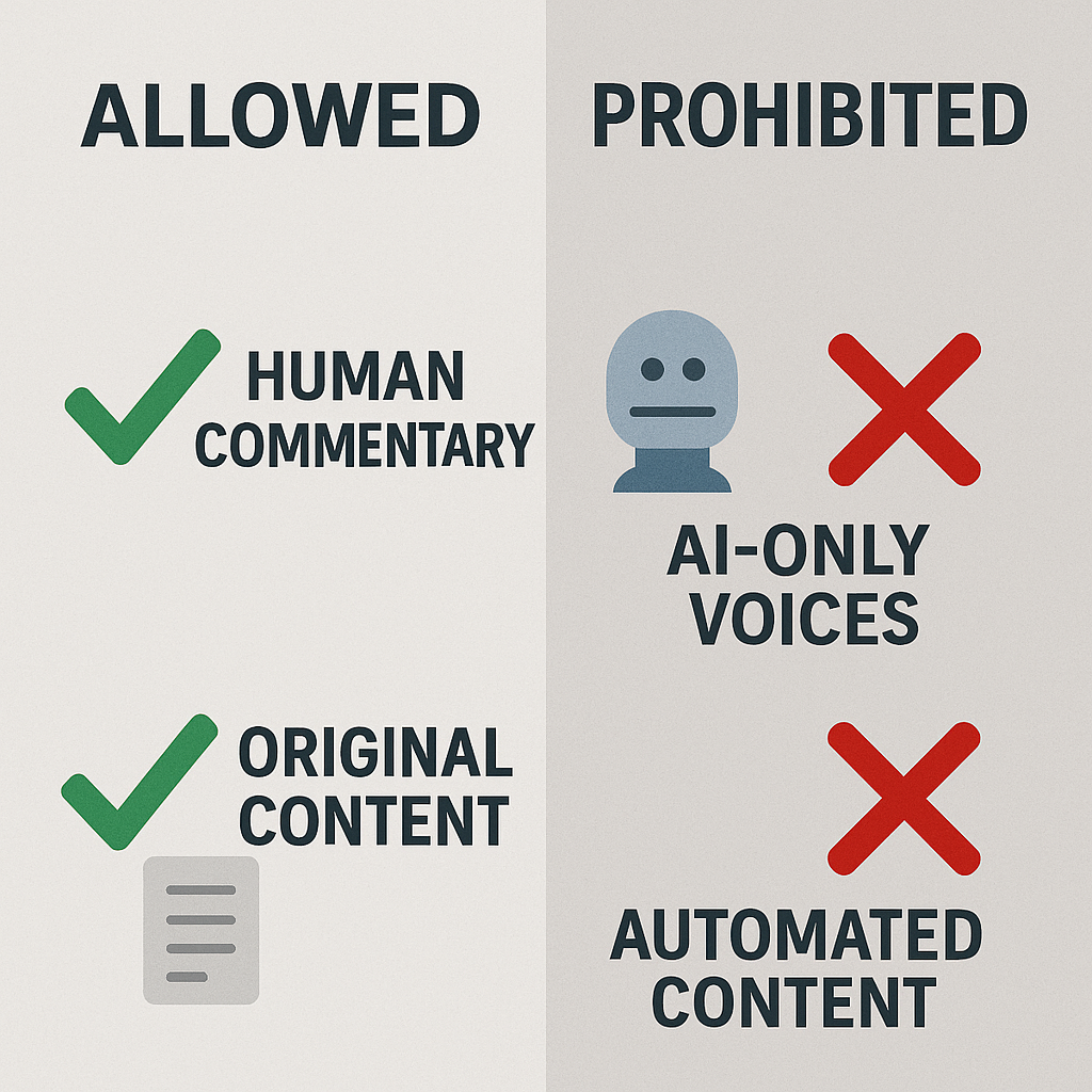 허용 vs 금지 콘텐츠 비교표 - 정책 시행 후 업데이트