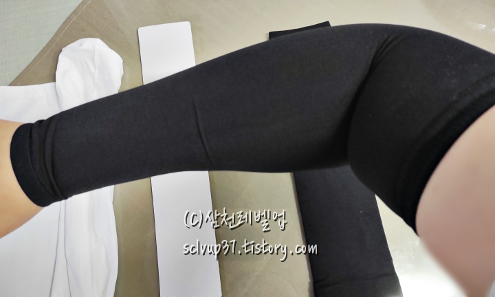 다이소 쿨토시 검은색 착용 사진