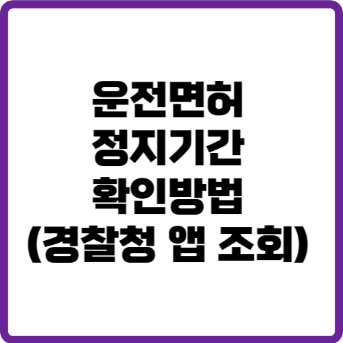 운전면허 정지기간 확인