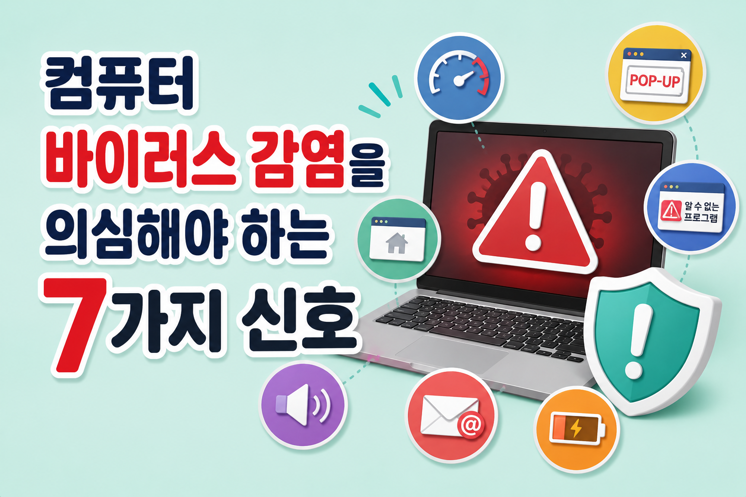 컴퓨터 바이러스 감염을 의심해야 하는 7가지 신호