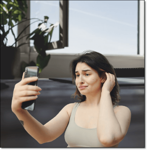 피부염이 있는 여성