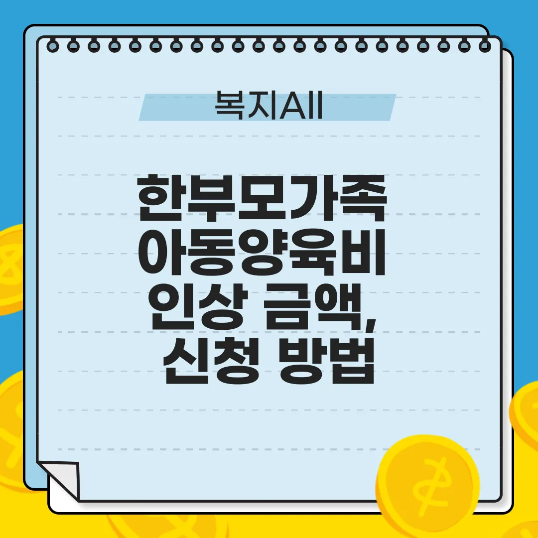 한부모가족 아동양육비 인상 금액, 신청 방법