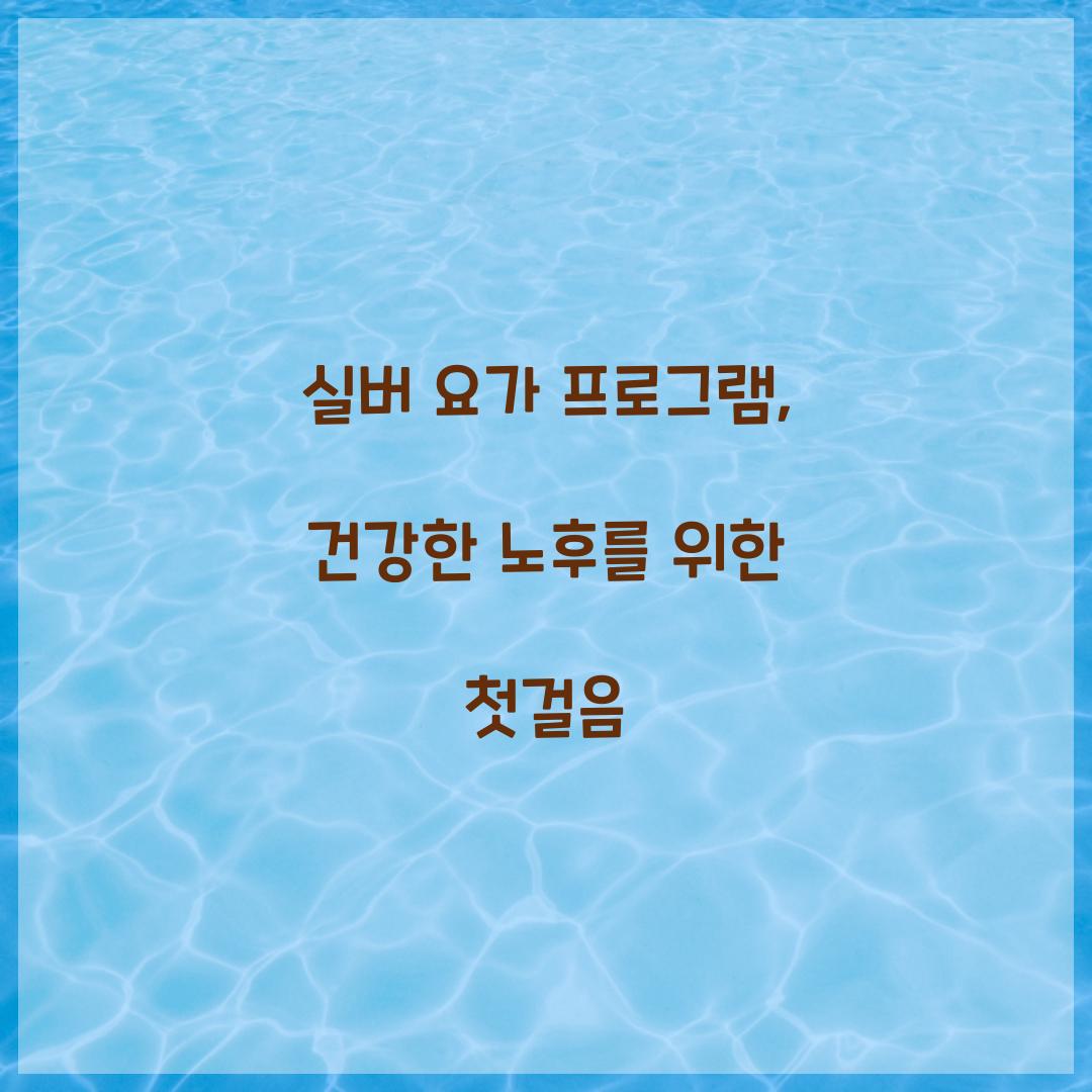 실버 요가 프로그램