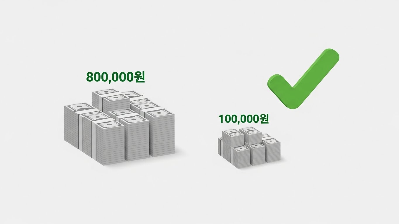 건강보험 적용 전후의 MRI 검사 비용 차이를 극명하게 보여주는 인포그래픽