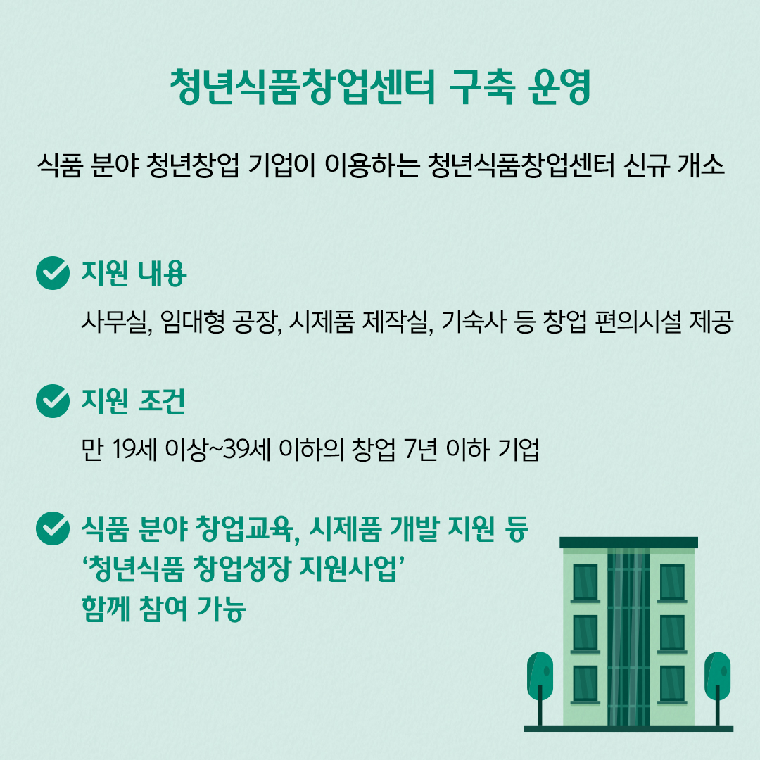 청년식품창업센터 구축 운영
