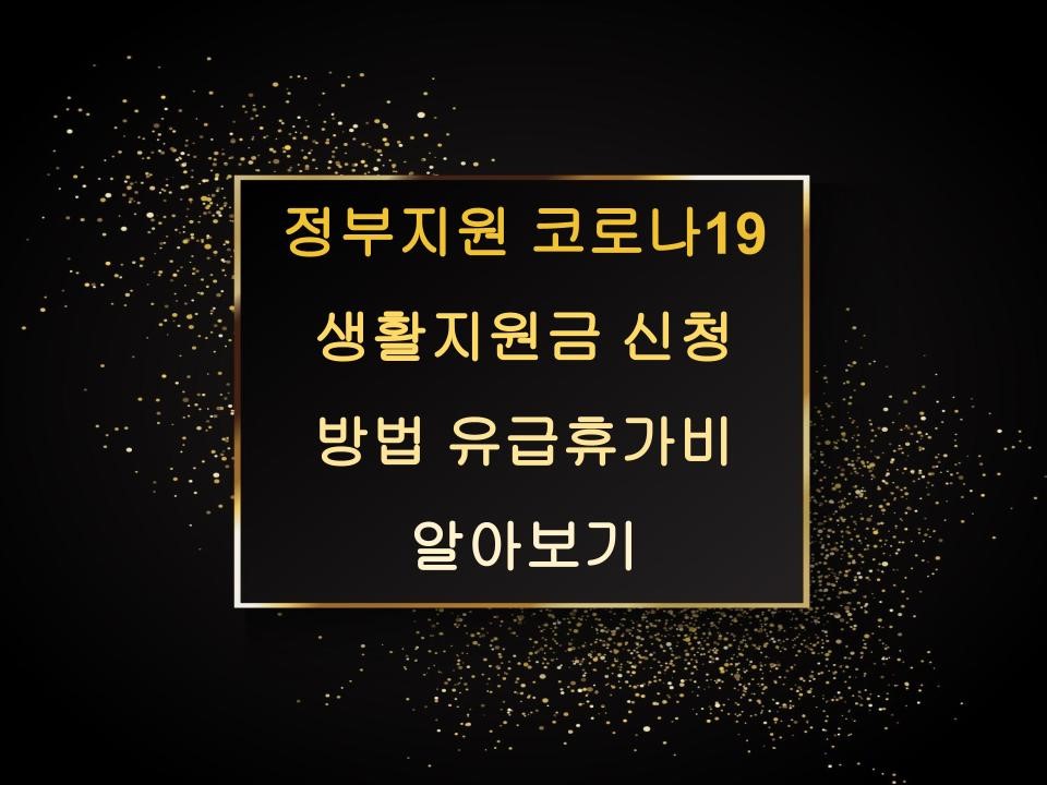 정부지원 코로나19 생활지원금 신청 방법 유급휴가비 알아보기