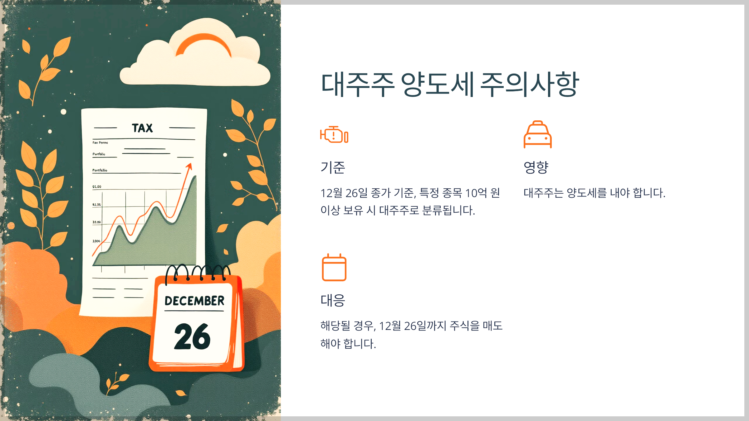 대주주 양도세 주의사항