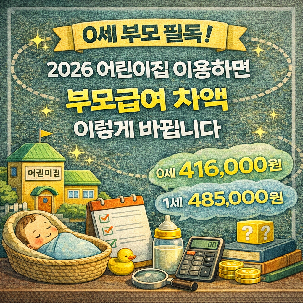 2026 어린이집 이용하면 부모급여 차액 이렇게 바뀝니다