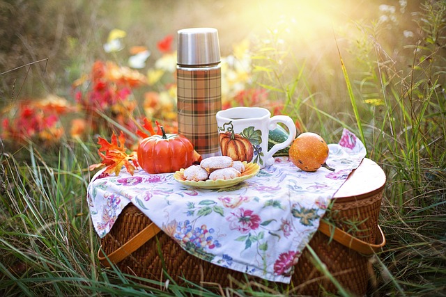 picnic basket and some desserts