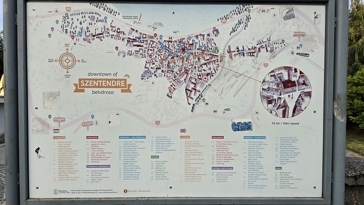 센텐드레 관광 안내도