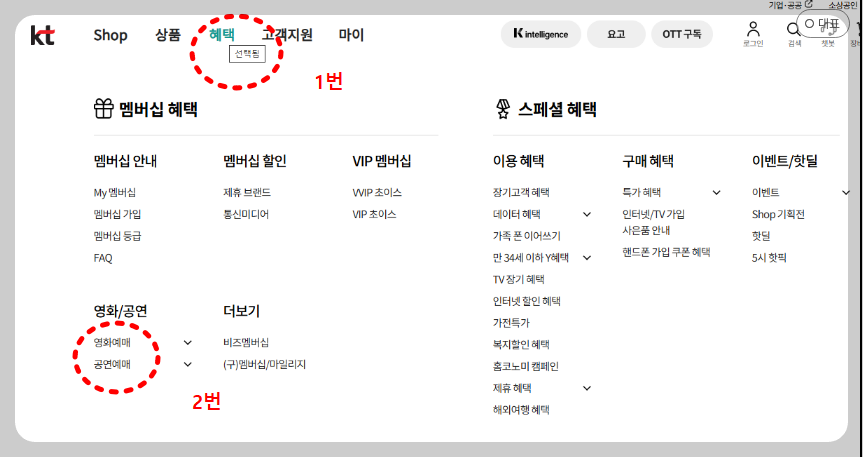 KT 멤버쉽 사이트 이미지