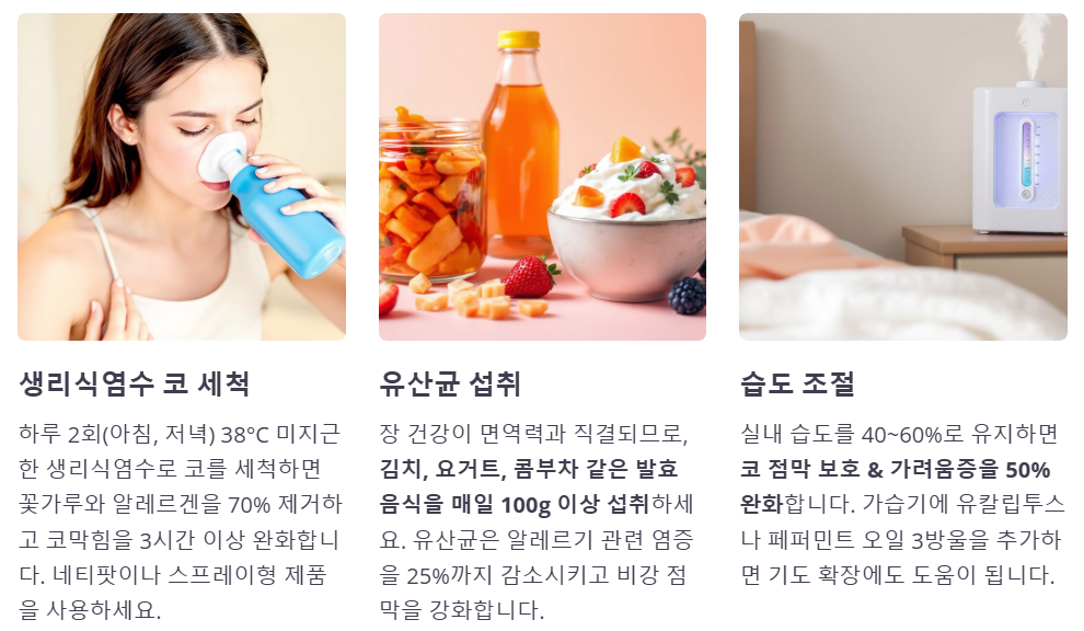 알레르기 완화하는 자연 치유법