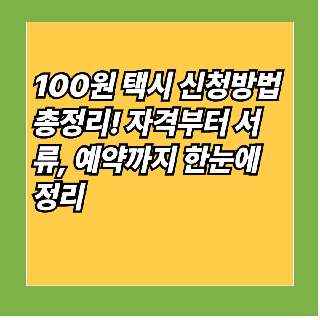 100원택시, 마중택시, 바우처택시, 행복택시,희망택시