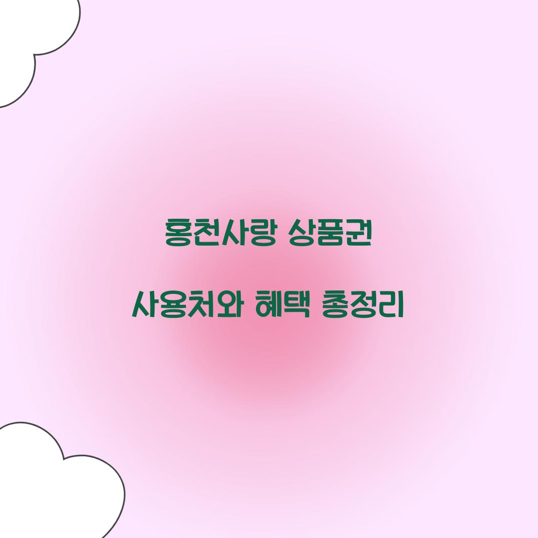 홍천사랑 상품권 사용처
