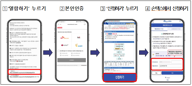 하반기 근로장려금 신청 방법 설명 이미지