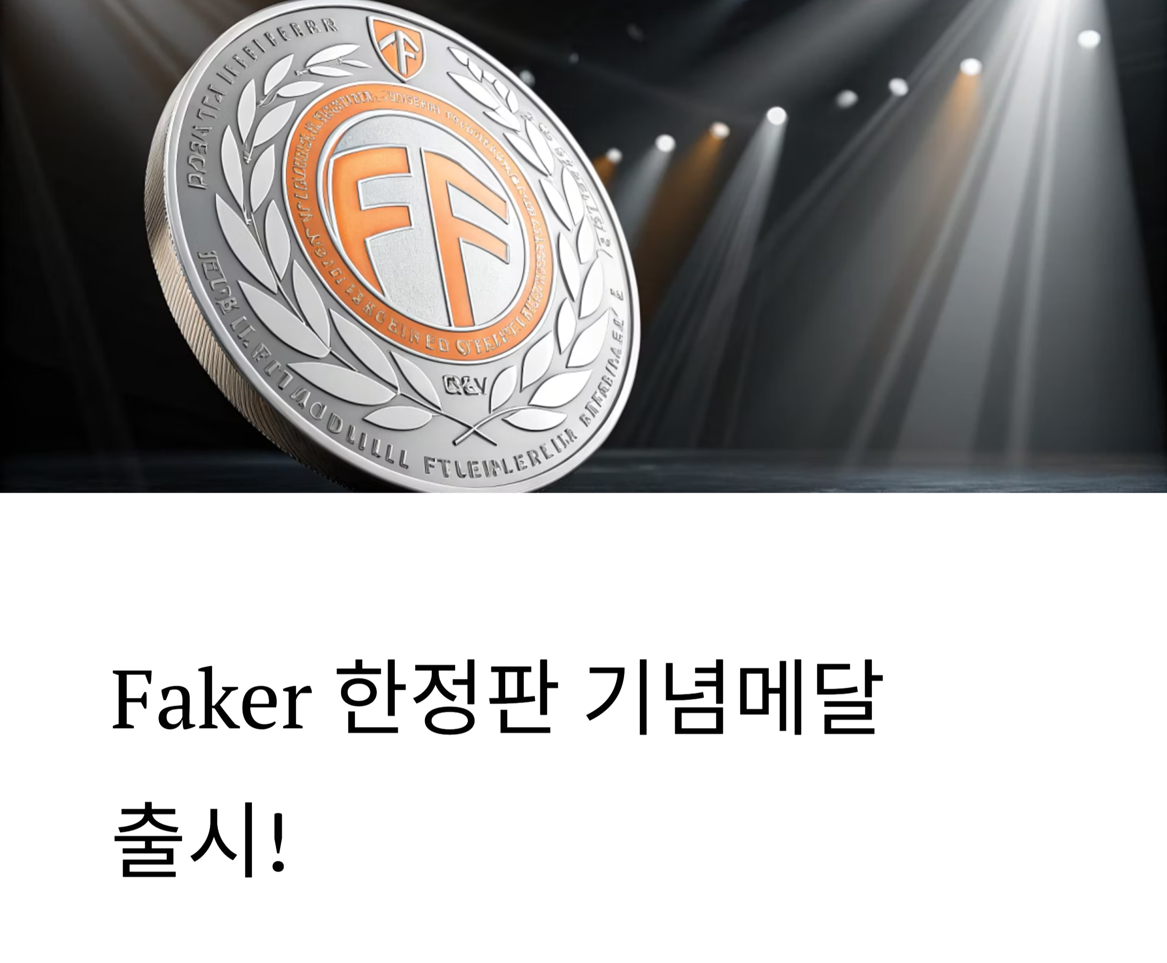 페이커 기념메달 출시 관련 사진