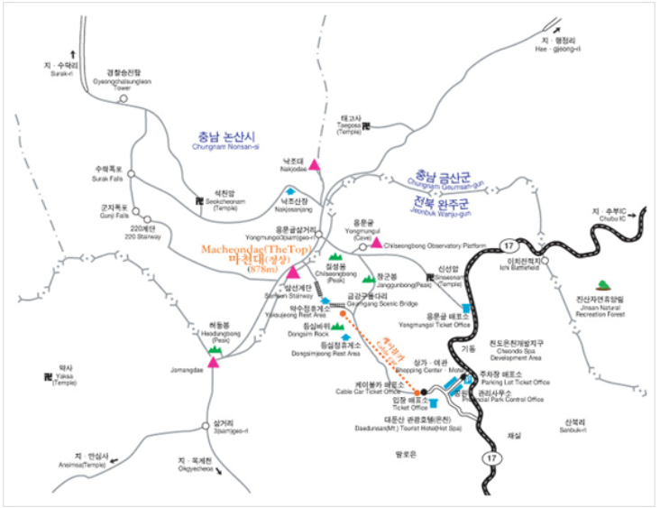 대둔산 케이블카 요금, 등산코스(운행시간, 주차장)