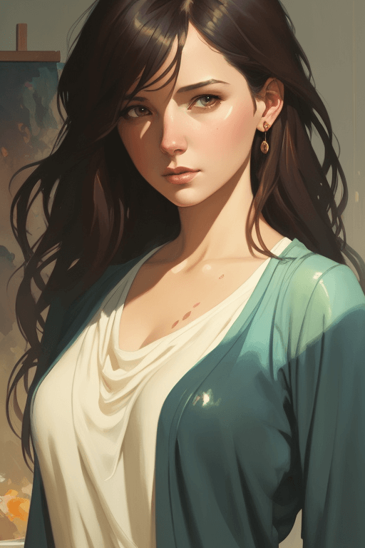 Playground AI로 생성한 그림(2) - 그림 그리는 여성