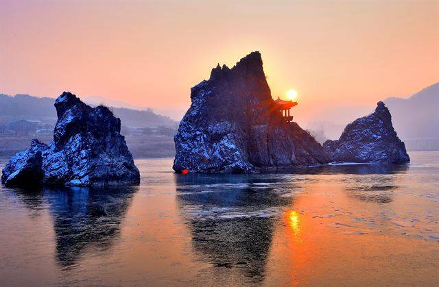 단양 도담삼봉 일몰