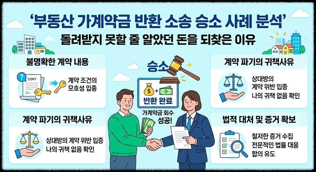 부동산 가계약금 반환 소송 승소 사례 분석, 돌려받지 못할 줄 알았던 돈을 되찾은 이유