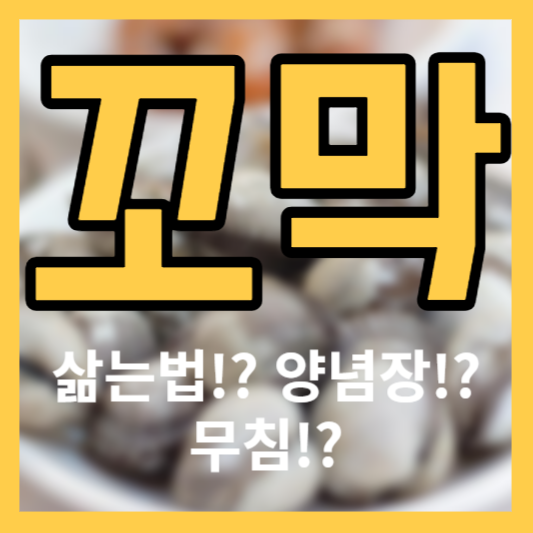 꼬막 - 삶는법!? 양념장!? 무침!? 요리!?