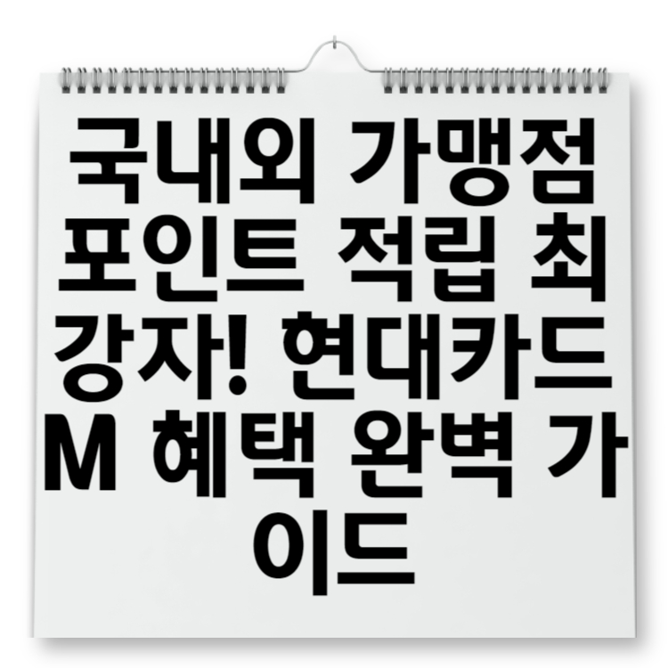 국내외 가맹점 포인트 적립 최강자! 현대카드 M 혜택 완벽 가이드
